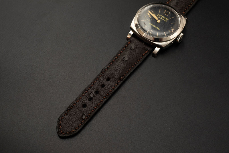 BROWN OSTRICH LEATHER STRAP
