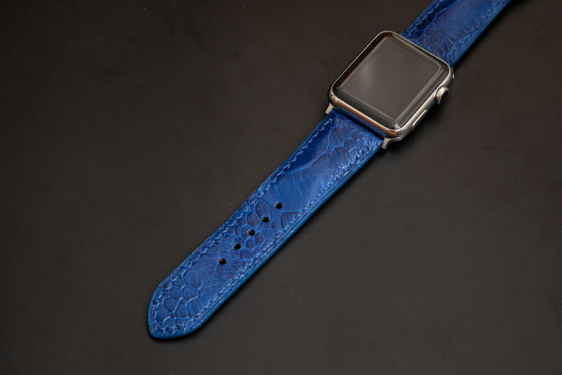BLUE OSTRICH LEATHER STRAP