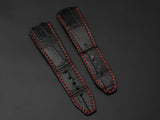 BLACK CROCODILE BELLY LEATHER STRAP - Lac Crado 