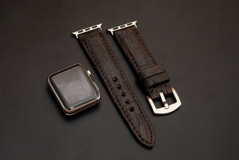 BROWN CROCODILE BELLY LEATHER STRAP