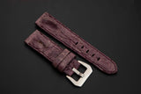 PURPLE CROCODILE HORNBACK LEATHER STRAP