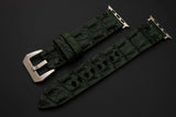 GREEN CROCODILE HORNBACK LEATHER STRAP