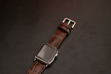 BROWN CROCODILE BELLY LEATHER STRAP