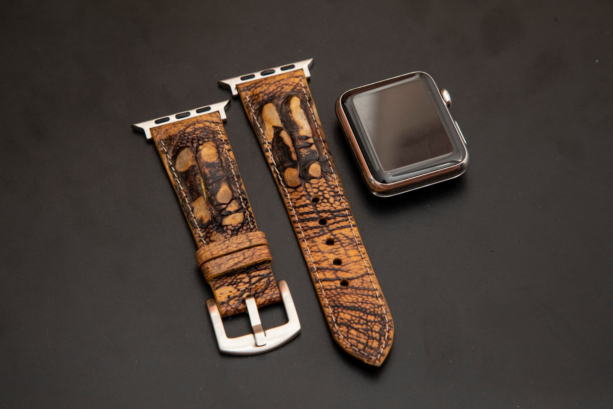 BROWN OSTRICH LEATHER STRAP