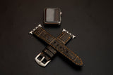 BLACK&GOLD CROCODILE BELLY LEATHER STRAP