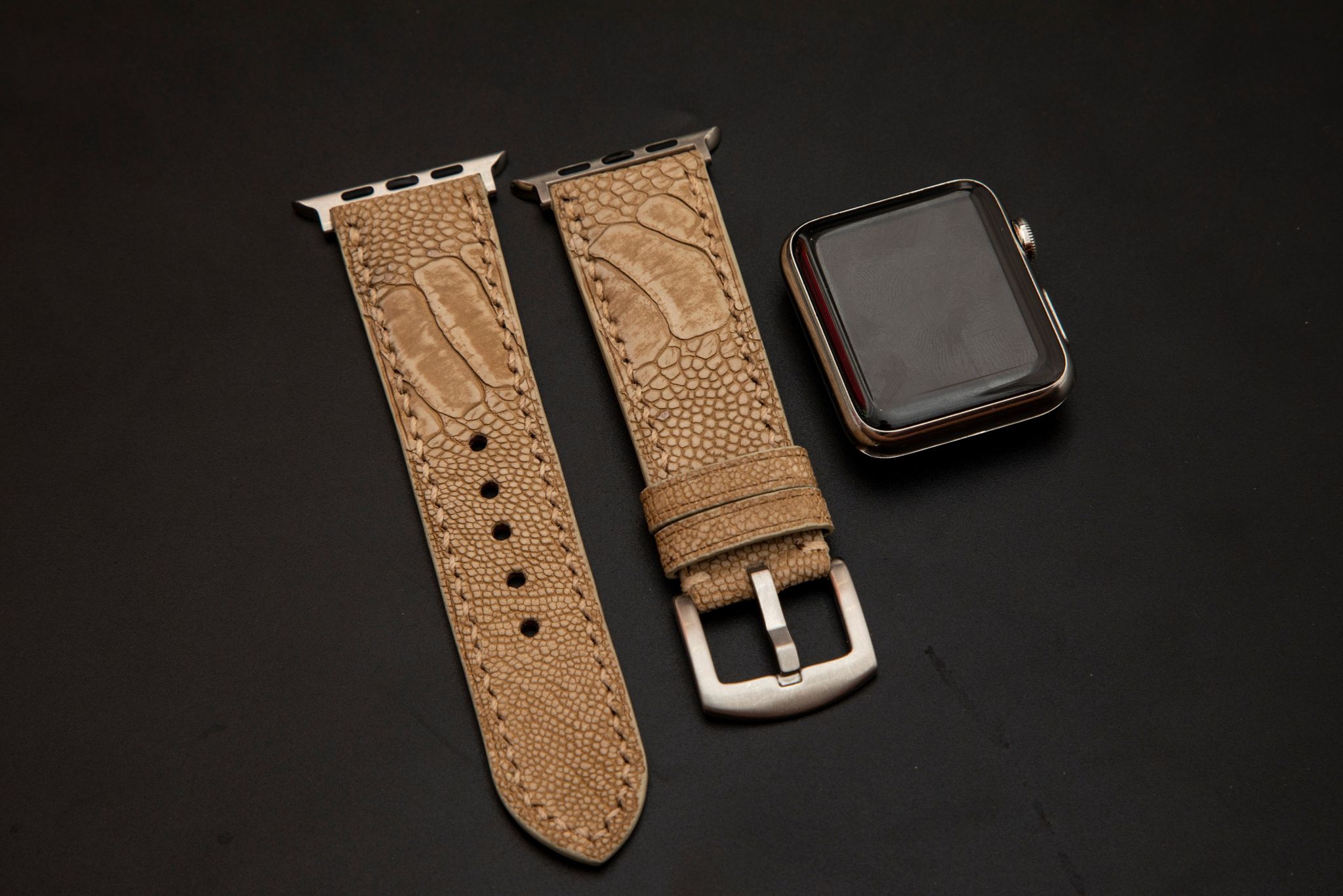 BEIGE OSTRICH LEATHER STRAP
