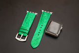 GREEN OSTRICH LEATHER STRAP