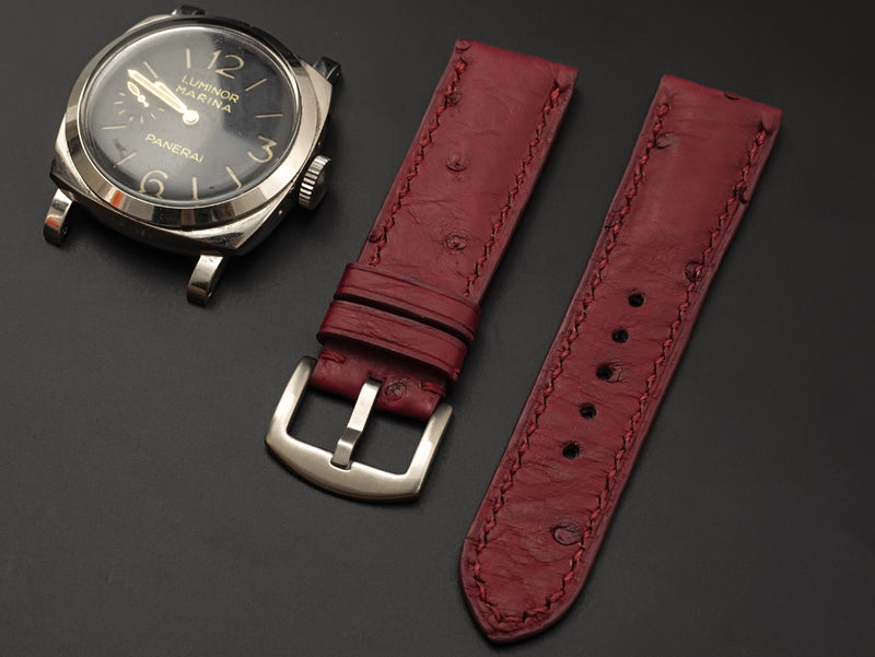 RED OSTRICH LEATHER STRAP