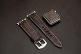 BROWN CROCODILE BELLY LEATHER STRAP