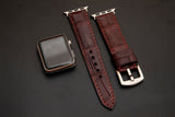 RED CROCODILE BELLY LEATHER STRAP