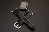 BLACK CROCODILE BELLY LEATHER STRAP - Lac Crado 