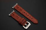 BROWN CROCODILE HORNBACK LEATHER STRAP