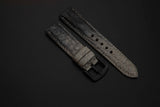GREY&BLACK CROCODILE BELLY LEATHER STRAP