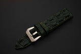 GREEN CROCODILE HORNBACK LEATHER STRAP