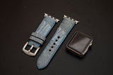 BLUE OSTRICH LEATHER STRAP