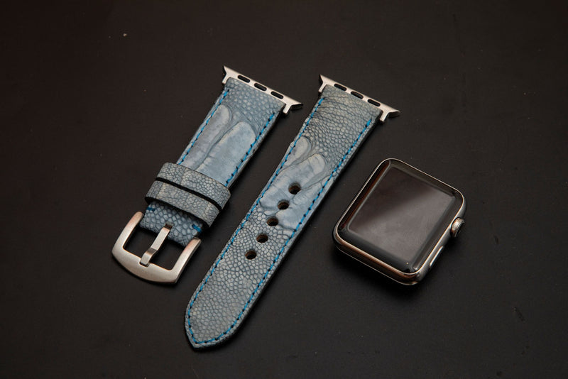 BLUE OSTRICH LEATHER STRAP