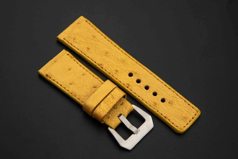 YELLOW OSTRICH LEATHER STRAP