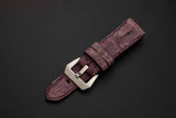 PURPLE CROCODILE HORNBACK LEATHER STRAP