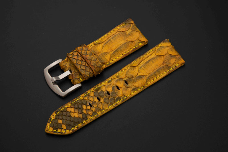 YELLOW PYTHON LEATHER STRAP