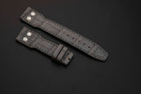 GREY CROCODILE BELLY LEATHER STRAP