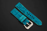 BLUE CROCODILE HORNBACK LEATHER STRAP