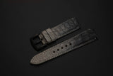 GREY&BLACK CROCODILE BELLY LEATHER STRAP