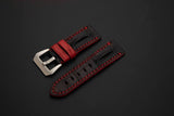 BLACK CROCODILE HORNBACK LEATHER STRAP