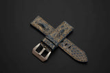BLUE&GOLD CROCODILE BELLY LEATHER STRAP