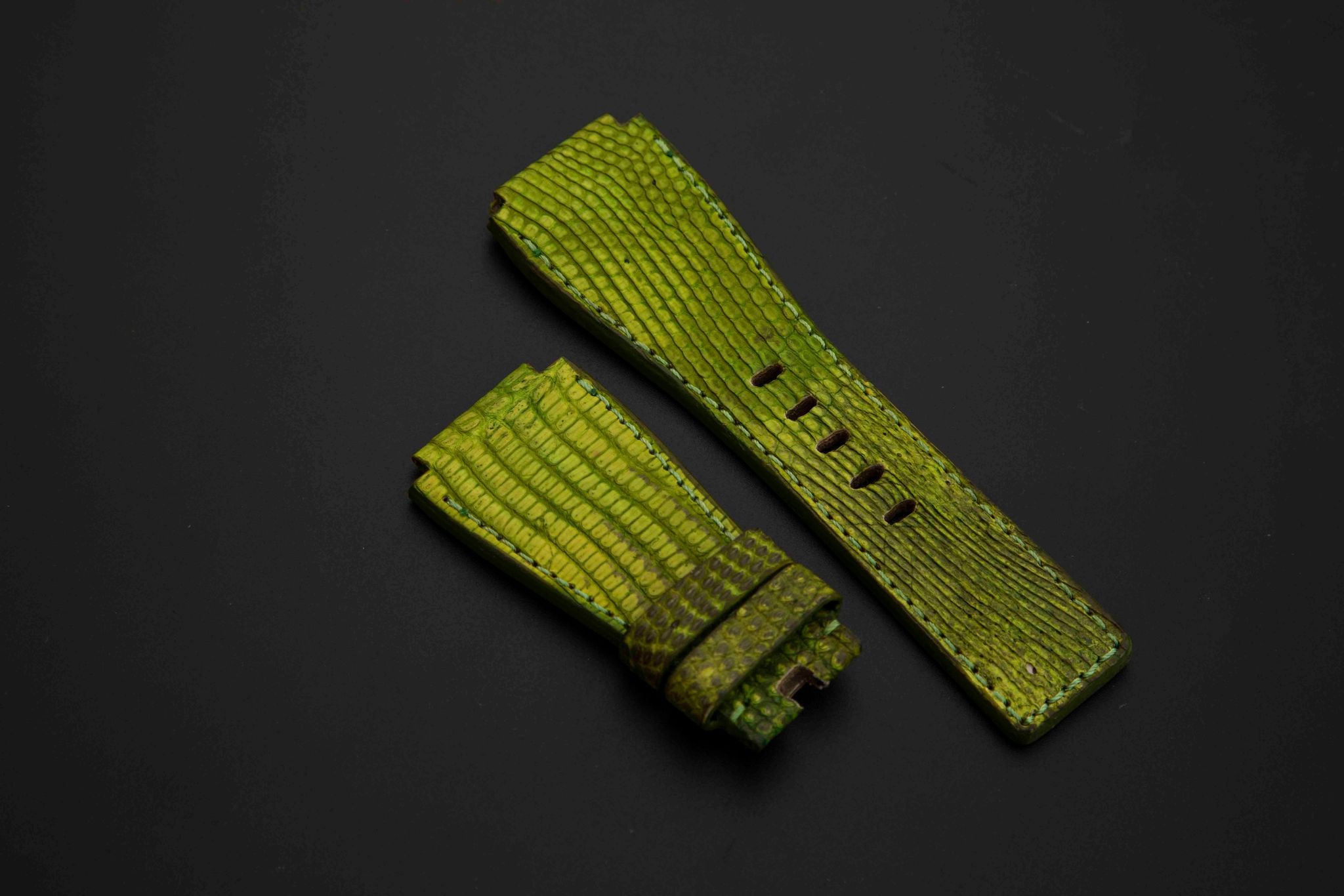 GREEN LIZARD LEATHER STRAP