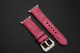 PINK CROCODILE HORNBACK LEATHER STRAP