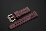 PURPLE CROCODILE HORNBACK LEATHER STRAP