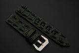 GREEN CROCODILE HORNBACK LEATHER STRAP