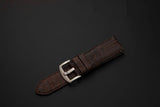 BROWN CROCODILE BELLY LEATHER STRAP