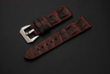 BLACK&RED CROCODILE HORNBACK LEATHER STRAP