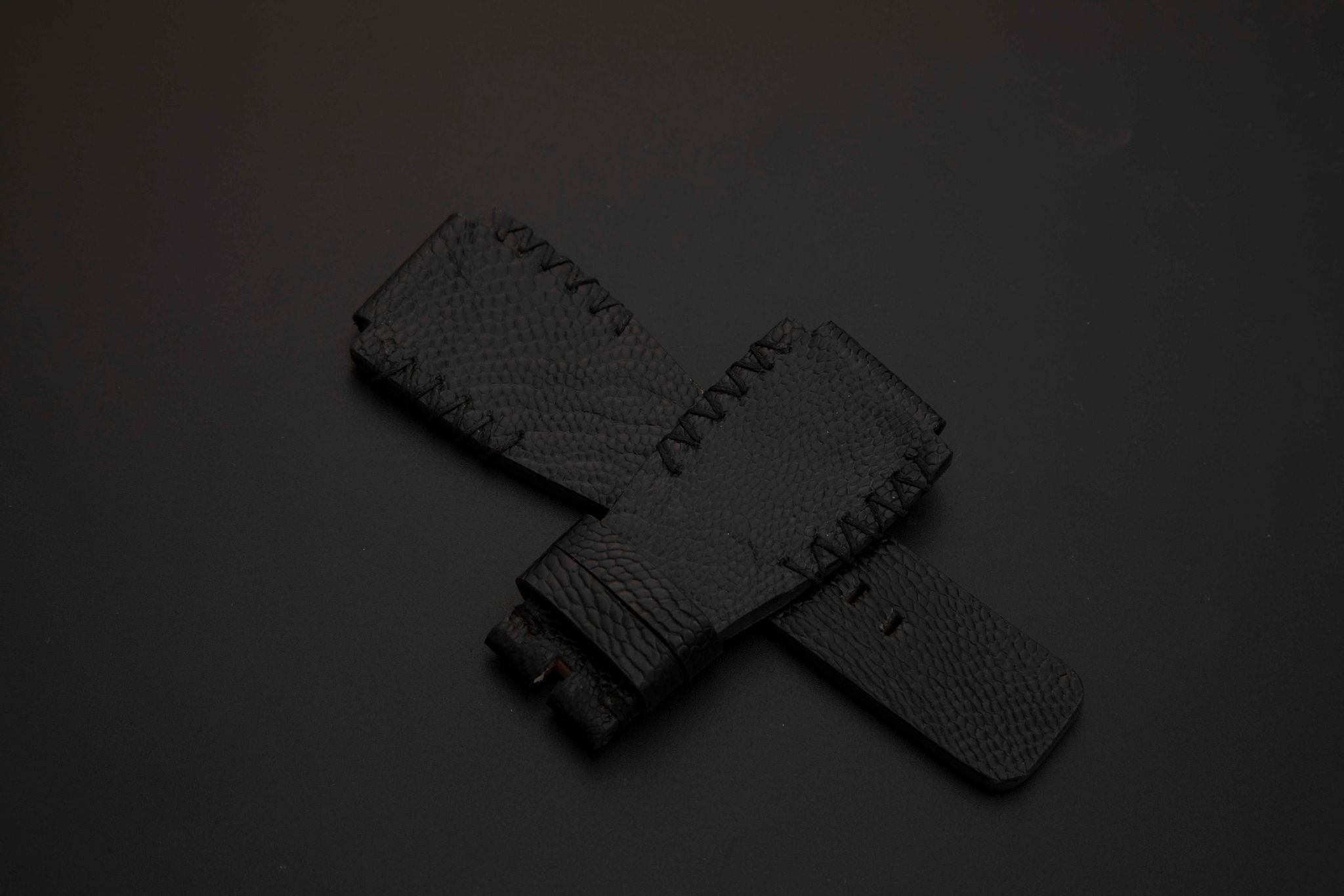 BLACK OSTRICH LEATHER STRAP