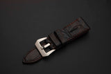 BROWN CROCODILE HORNBACK LEATHER STRAP