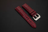 RED CROCODILE BELLY LEATHER STRAP