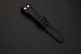BLACK CROCODILE BELLY LEATHER STRAP - Lac Crado 