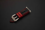 BLACK CROCODILE HORNBACK LEATHER STRAP - Lac Crado 
