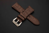 BROWN CROCODILE BELLY LEATHER STRAP