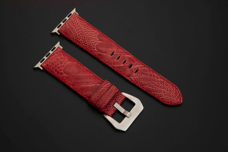 RED OSTRICH LEATHER STRAP