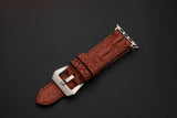 BROWN CROCODILE HORNBACK LEATHER STRAP
