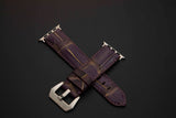 PURPLE&GOLD CROCODILE BELLY LEATHER STRAP
