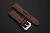 BROWN CROCODILE BELLY LEATHER STRAP