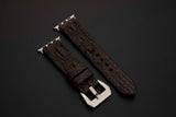 BROWN CROCODILE HORNBACK LEATHER STRAP