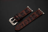 BLACK&RED CROCODILE HORNBACK LEATHER STRAP