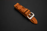 ORANGE CROCODILE HORNBACK LEATHER STRAP