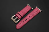 PINK CROCODILE HORNBACK LEATHER STRAP