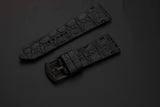 BLACK CROCODILE HORNBACK LEATHER STRAP