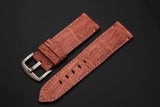 PINK CROCODILE BELLY LEATHER STRAP